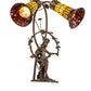 Meyda 17" High Stained Glass Pond Lily 2 Light Trellis Girl Accent Lamp - 251672