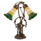 Meyda 17" High Stained Glass Pond Lily 2 Light Trellis Girl Accent Lamp - 251675