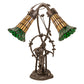 Meyda 17" High Stained Glass Pond Lily 2 Light Trellis Girl Accent Lamp - 251675
