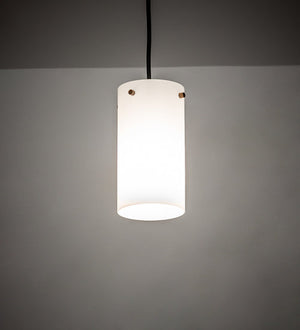 Meyda 5" Wide Cilindro White Glass Mini Pendant 252344