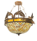Meyda 30" Wide Catch of the Day Fishscale Inverted Semi-Flushmount 258344