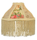 Meyda 6"W Fabric & Fringe Roses Shade '25901