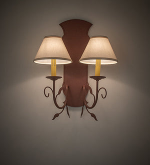 Meyda 15" Wide Bordeaux 2 Light Wall Sconce 259749
