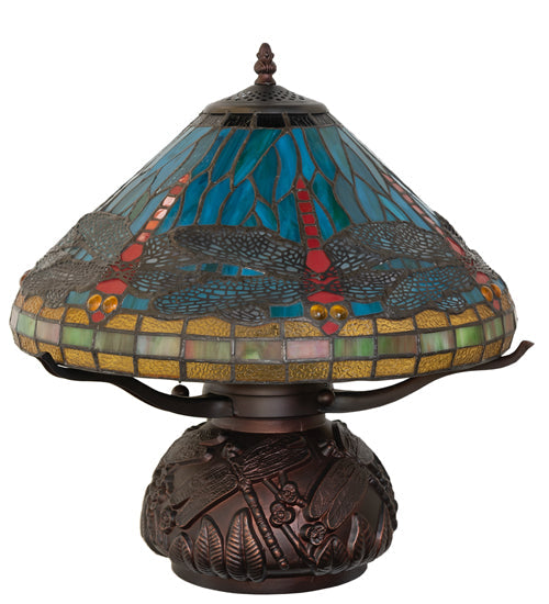 Meyda 17" High Tiffany Dragonfly Table Lamp - 261259