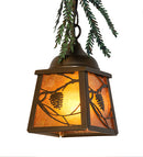 Meyda 5" Square Pine Branch Valley View Mini Pendant 261863