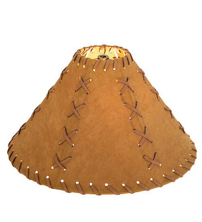 Meyda 15"W X 8"H Faux Leather Tan Hexagon Shade '26354