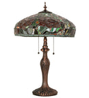 Meyda 25" High Tiffany Peony Table Lamp- 265068