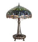 Meyda 31" High Tiffany Hanginghead Dragonfly Table Lamp- 265347