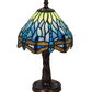 Meyda 12"H Tiffany Hanginghead Dragonfly W/Mosaic Base Mini Lamp - 26617