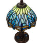 Meyda 12"H Tiffany Hanginghead Dragonfly W/Mosaic Base Mini Lamp - 26617