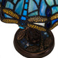Meyda 12"H Tiffany Hanginghead Dragonfly W/Mosaic Base Mini Lamp - 26617