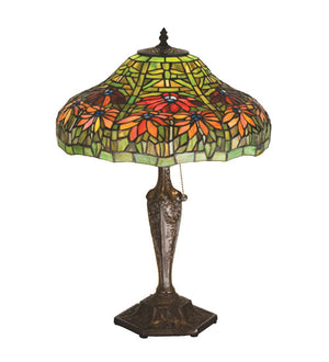 Meyda 22"H Poinsettia Table Lamp 26632