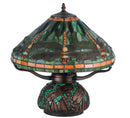 Meyda 17"H Tiffany Dragonfly w/Tiffany Mosaic Base Table Lamp '26681