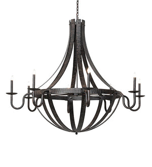 Meyda 60" Wide Barrel Stave Metallo 8 Light Chandelier 266927