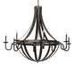 Meyda 60" Wide Barrel Stave Metallo 8 Light Chandelier 266927