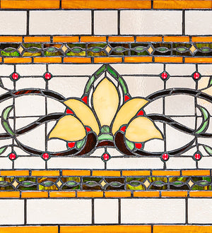 Meyda 43" Wide X 14" High Fairytale Transom Stained Glass Window 267771