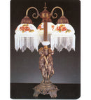 Meyda 24"H Rose Bouquet 3 Arm Fringed Accent Lamp 27085