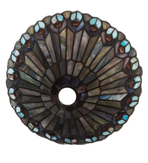 Meyda 12" Wide Tiffany Jeweled Peacock Shade '27095