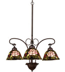 Meyda 24"W Tiffany Rosebush 3 LT Chandelier.602 '27418