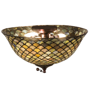 Meyda 16"W Tiffany Fishscale Flushmount '27437