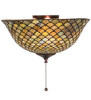 Meyda 16"W Tiffany Fishscale Flushmount '27437