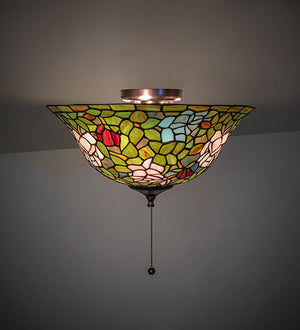 Meyda 16"W Tiffany Rosebush Flushmount '27445