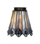 Meyda 4"W Tiffany Jeweled Peacock Fan Light Shade 27474