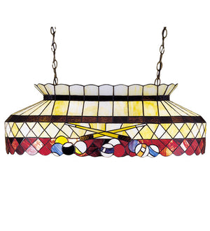 Meyda 32"L Burgundy Billiard Oblong Pendant 27616