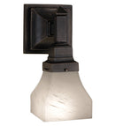 Meyda 5"W Bungalow White Alabaster Swirl Wall Sconce '27620