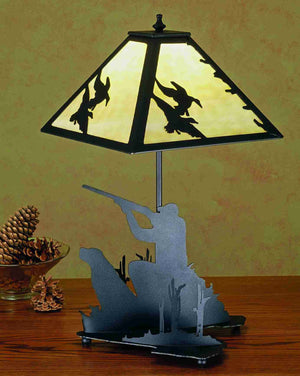 Meyda 20"H Duck Hunter W/Dog Table Lamp 28314