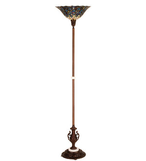 Meyda 70"H Tiffany Peacock Feather Torchiere 28505