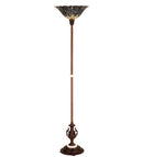 Meyda 70"H Tiffany Peacock Feather Torchiere 28505