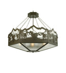 Meyda 48" Wide Running Horses Inverted Pendant 28985