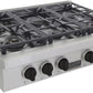 Kucht 36-Inch 6 Burner Gas Rangetop in Stainless Steel with Toxedo Black Knob (KFX369T-K)