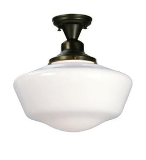 Meyda 16"W Revival Schoolhouse Traditional Globe Semi-Flushmount 30268
