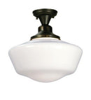Meyda 16"W Revival Schoolhouse Traditional Globe Semi-Flushmount 30268