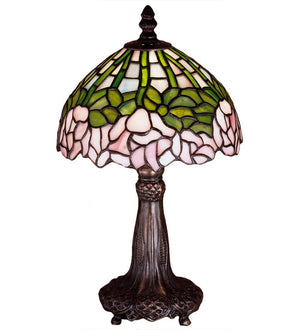 Meyda 13" High Tiffany Cabbage Rose Mini Lamp '30312
