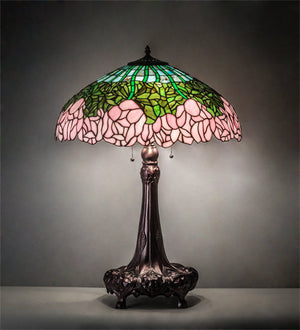 Meyda 31" High Tiffany Cabbage Rose Table Lamp- 30513
