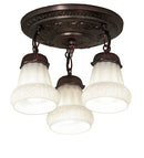 Meyda 12" Wide White Puffy Rose 3 Light Semi-Flushmount '30543