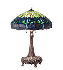 Meyda 31" High Tiffany Hanginghead Dragonfly Table Lamp - 31112