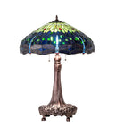 Meyda 31" High Tiffany Hanginghead Dragonfly Table Lamp - 31112