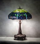 Meyda 31" High Tiffany Hanginghead Dragonfly Table Lamp - 31112