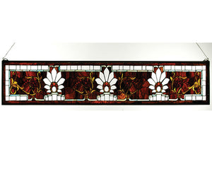 Meyda 57"W X 9.5"H Beveled Ellsinore Transom Stained Glass Window 31368