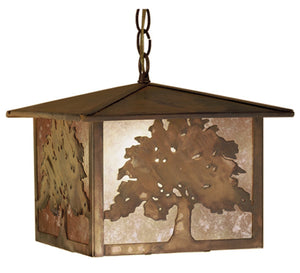 Meyda 12"Sq Oak Tree Lantern Pendant 32247