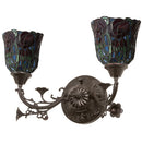 Meyda 19"W Red Rosebud 2 LT Wall Sconce 36911