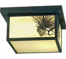 Meyda 12" Square Hyde Park Winter Pine Flushmount '38559