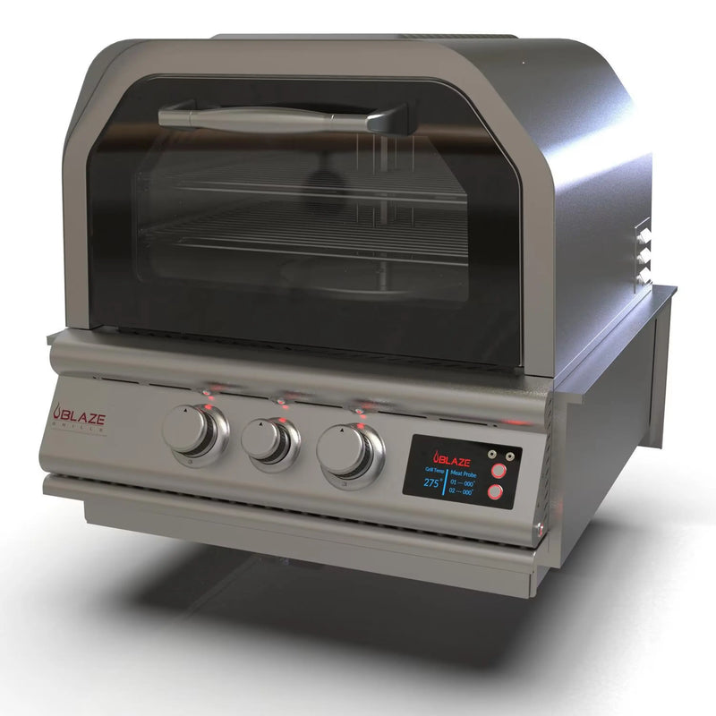 Blaze 26-Inch Countertop Natural Gas Outdoor Pizza Oven with Rotisserie and Countertop Sleeve