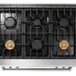 Thor Kitchen 5-Piece Appliance Package - 36-Inch Gas Range with Tilt Panel, French Door Refrigerator, Wall Mount Hood, Dishwasher, and Wine Cooler in Stainless Steel
