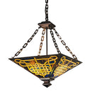 Meyda 17" Square Knotwork Mission Inverted Pendant 47583