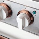 Kucht Signature 48-Inch Pro-Style Dual Fuel Range in Stainless Steel with White Oven Door & Gold KDF482-W-GOLD